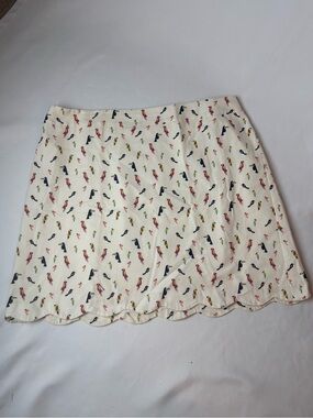 Talbots Scalloped Hem Parrot Toucan Print Skirt Lined Size 20 WP Plus Petite
